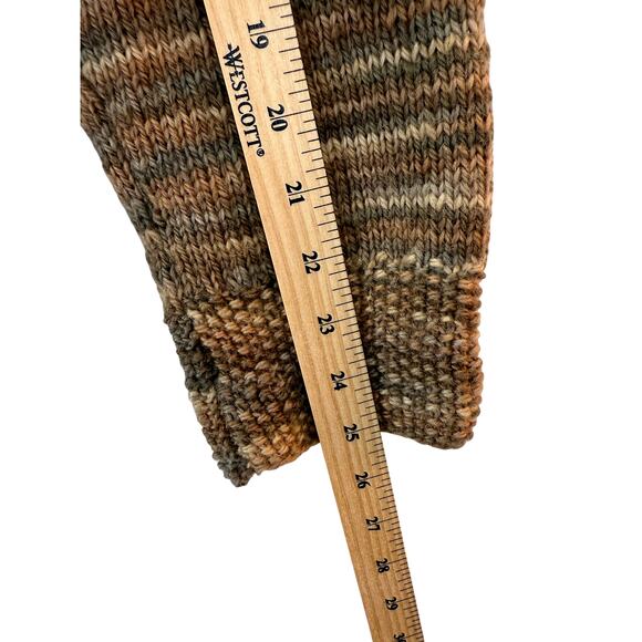 Handmade Knit Cardigan Womens M L Brown Wool Country Western Cottage Boho - Picture 6 of 7